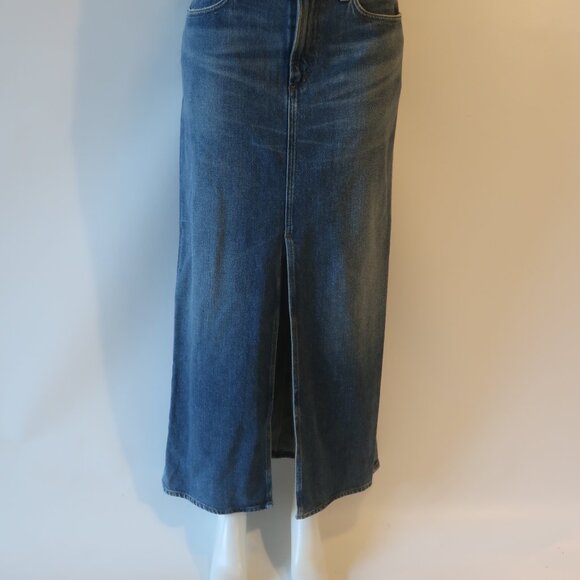 NWT Womens Agolde Blue Long Maxi Denim Leif Skirt 25 * - Picture 8 of 13